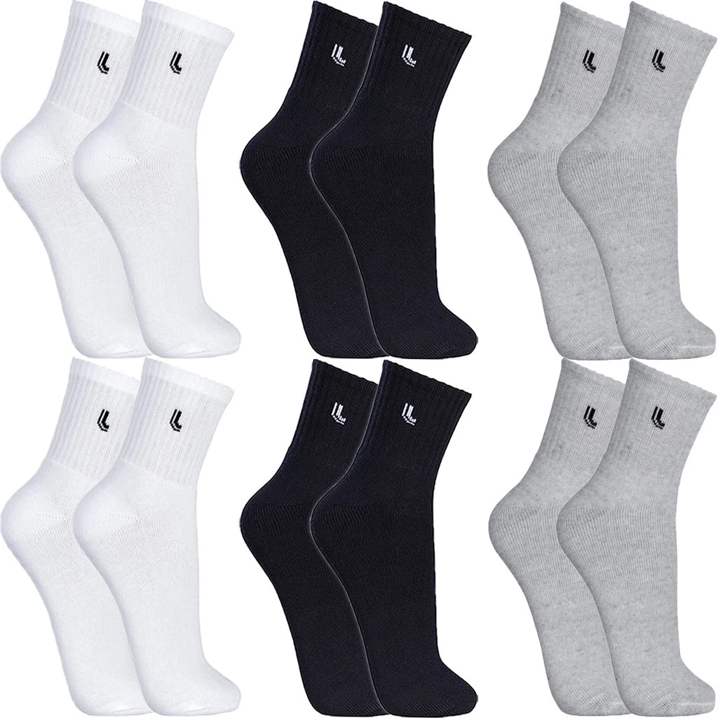 Kit 6 Pares Meias Lupo Cano Médio Alto Longo Masculino Feminina Algodão Original