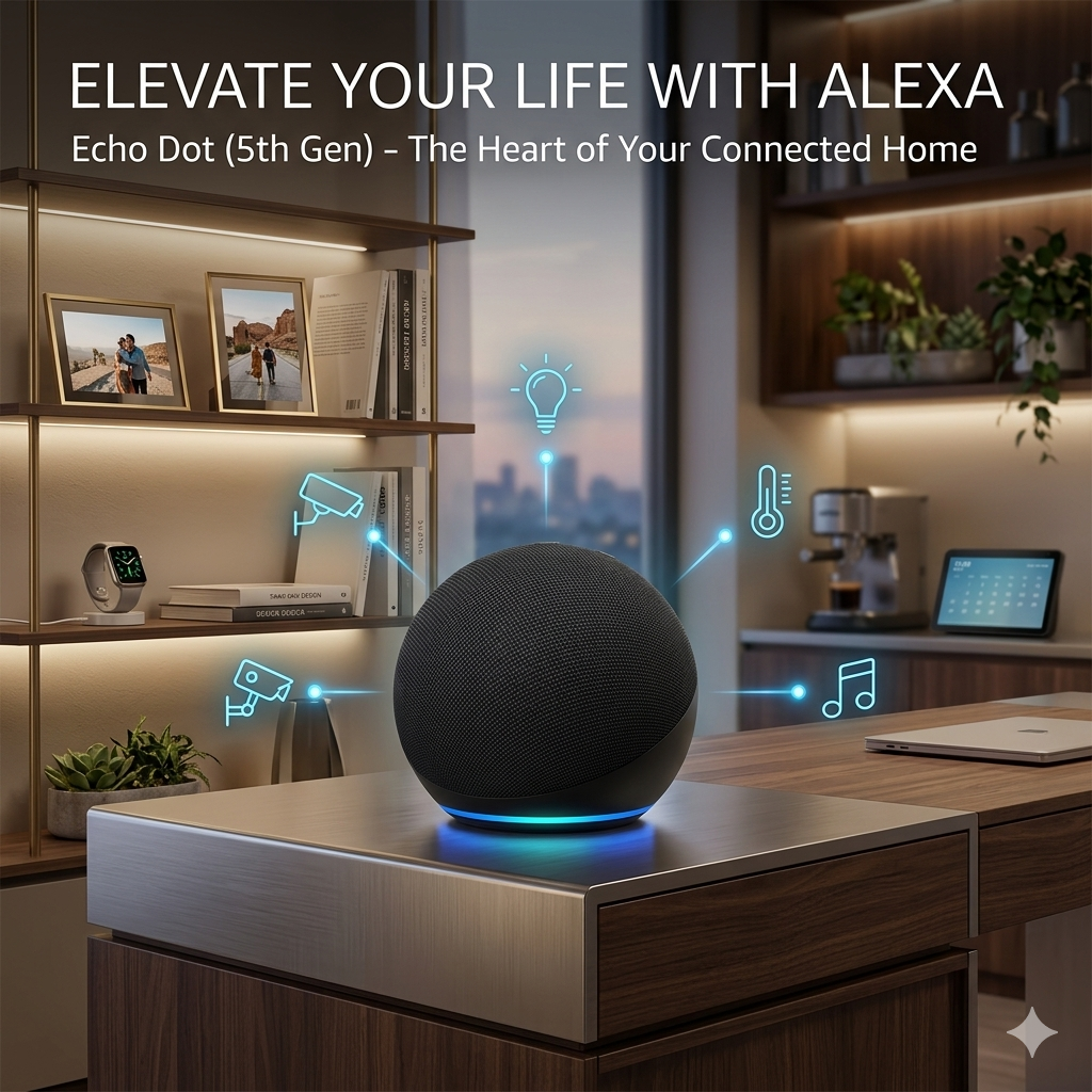 Amazon Echo Dot 5ª Geração Alexa – Som de Alta Definição e Casa Inteligente (Original e Lacrado)