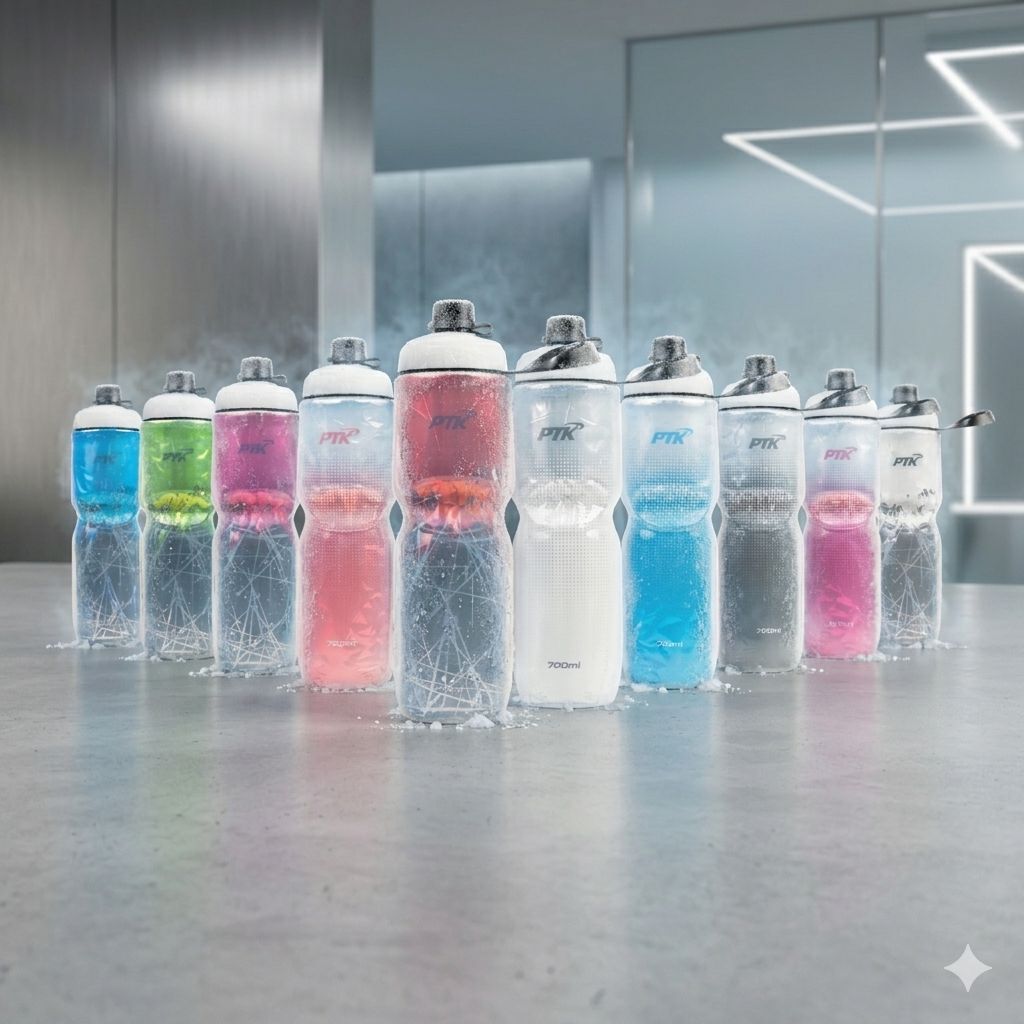 Garrafa Squeeze Térmica 700ml PTK – Isolamento até 3h, Alça de Segurança e Bico Protetor (Ideal para Ciclismo e Academia)