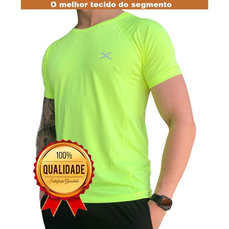 Kit com 3 camisetas de academia, dry fit, tecido com toque geladinho