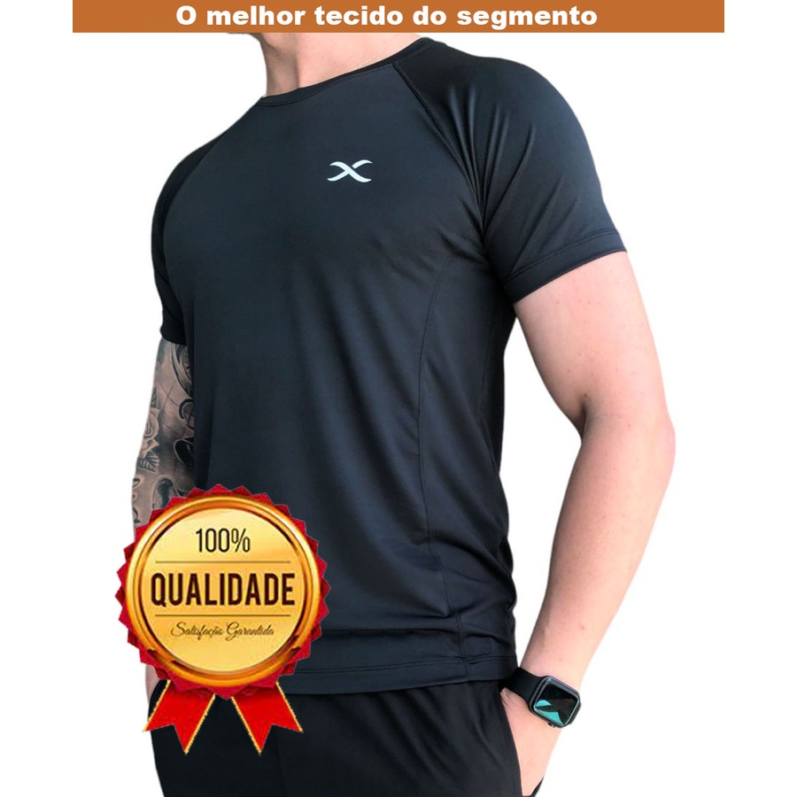Kit com 3 camisetas de academia, dry fit, tecido com toque geladinho