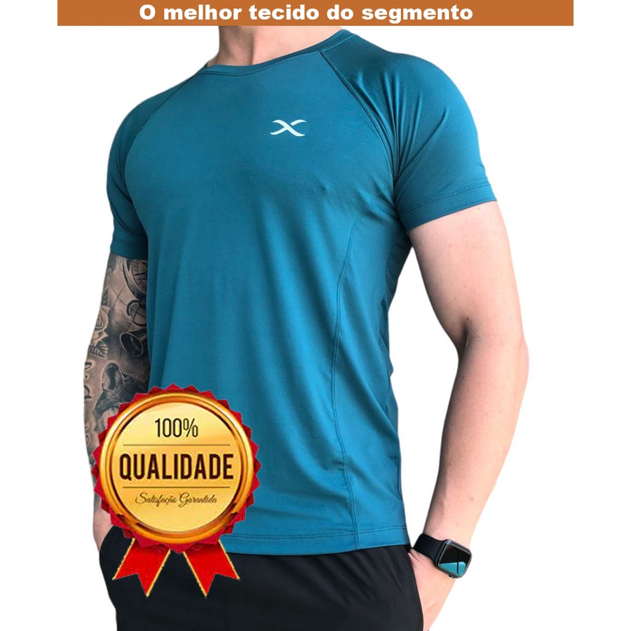 Kit com 3 camisetas de academia, dry fit, tecido com toque geladinho
