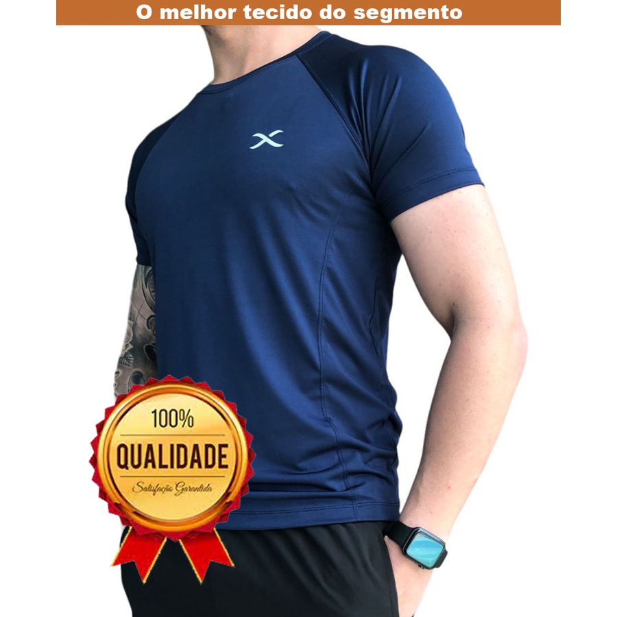 Kit com 3 camisetas de academia, dry fit, tecido com toque geladinho