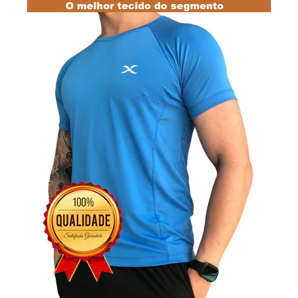 Kit com 3 camisetas de academia, dry fit, tecido com toque geladinho