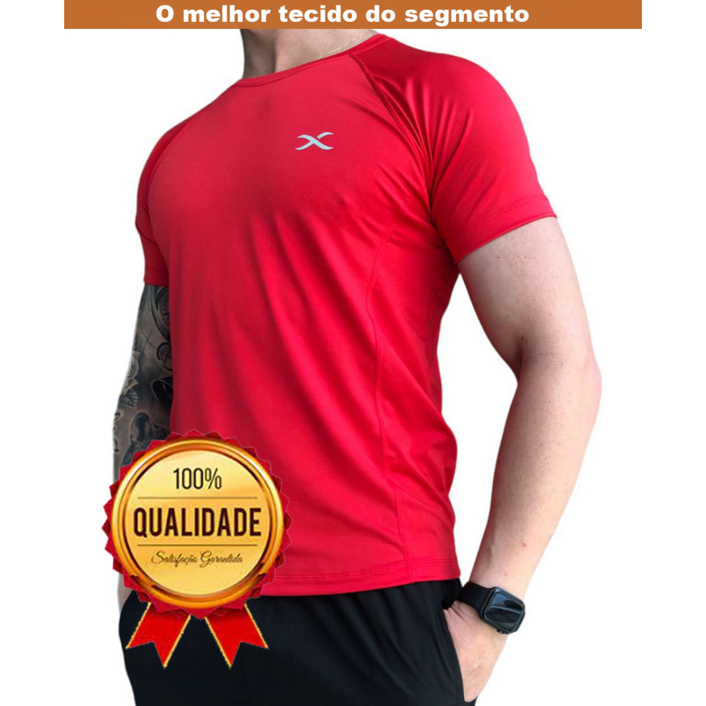 Kit com 3 camisetas de academia, dry fit, tecido com toque geladinho