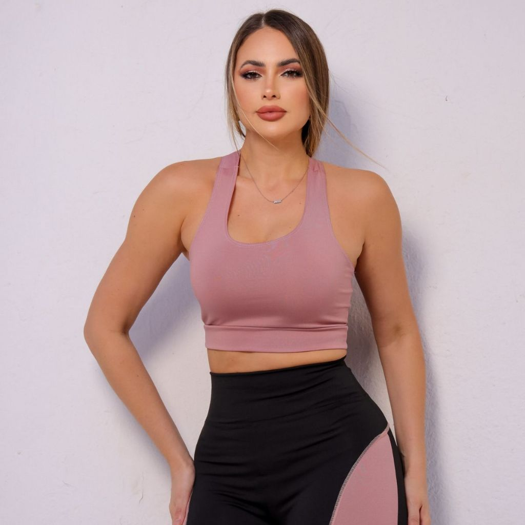 Kit 5 Top academia Nadador Suplex Fitness Academia Treino Corrida Roupas Femininas