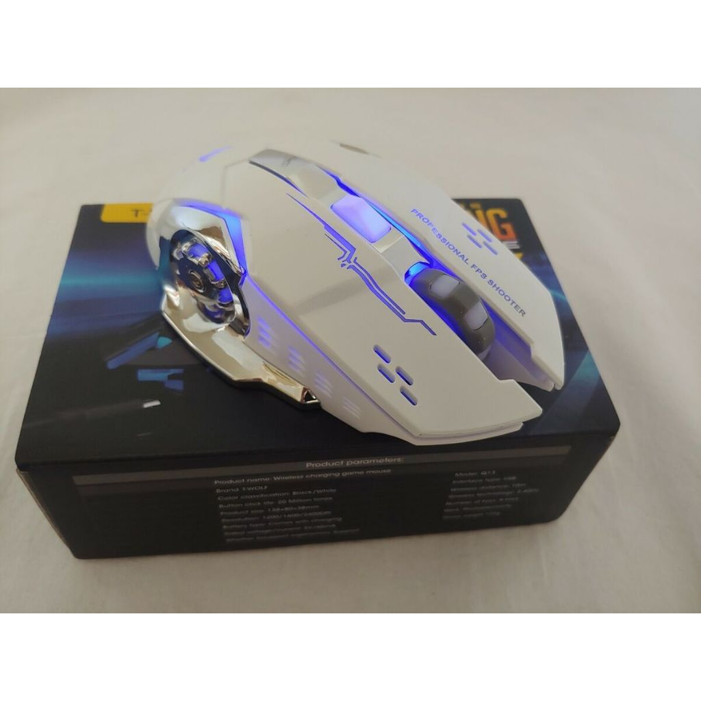 Mouse Gamer T-wolf Q13 Sem Fio Recarregável Preto - 6 Botões