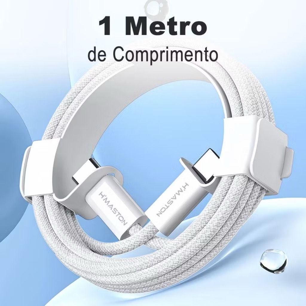 H'Maston CB23 iPhone 15 Iphone 16 Turbo Tipo-C 30W + Cabo Tipo-C para Tipo-C
