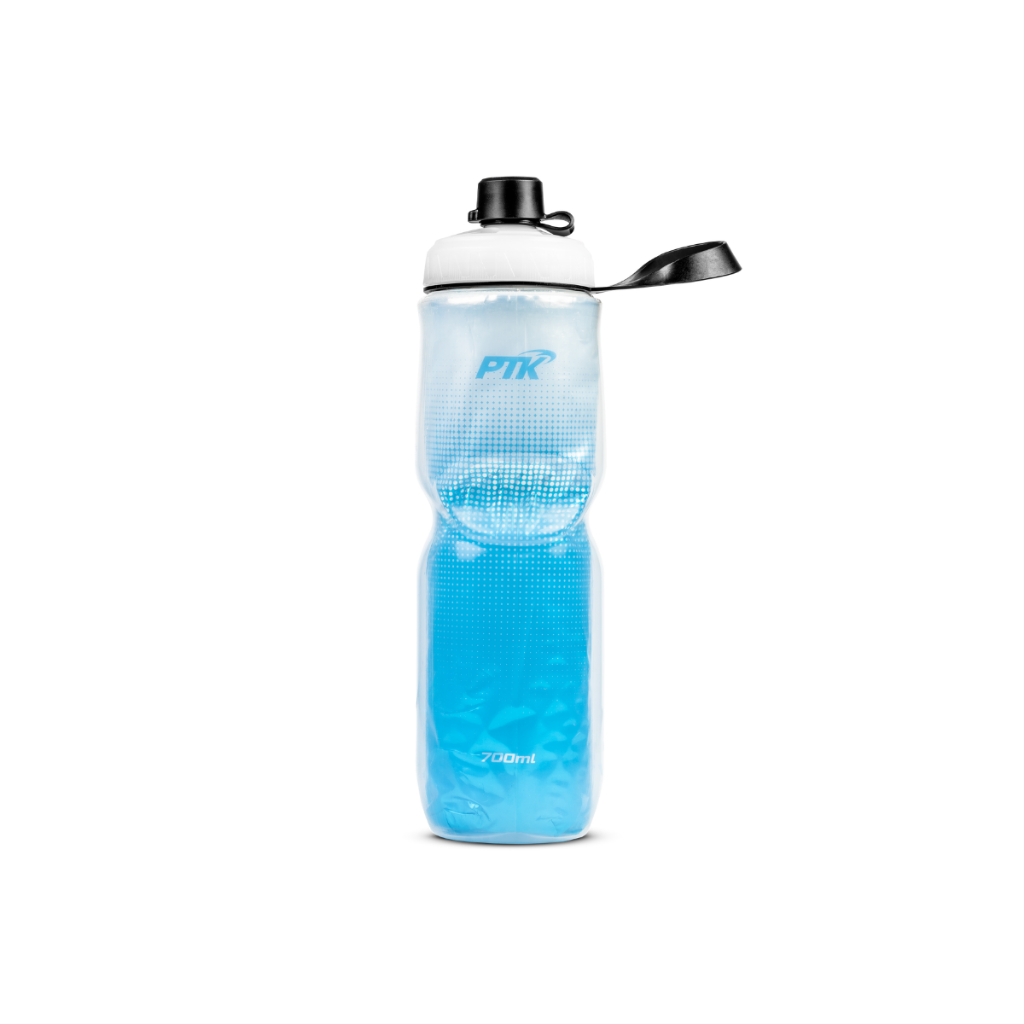 Garrafa Squeeze Térmica 700ml PTK – Isolamento até 3h, Alça de Segurança e Bico Protetor (Ideal para Ciclismo e Academia)