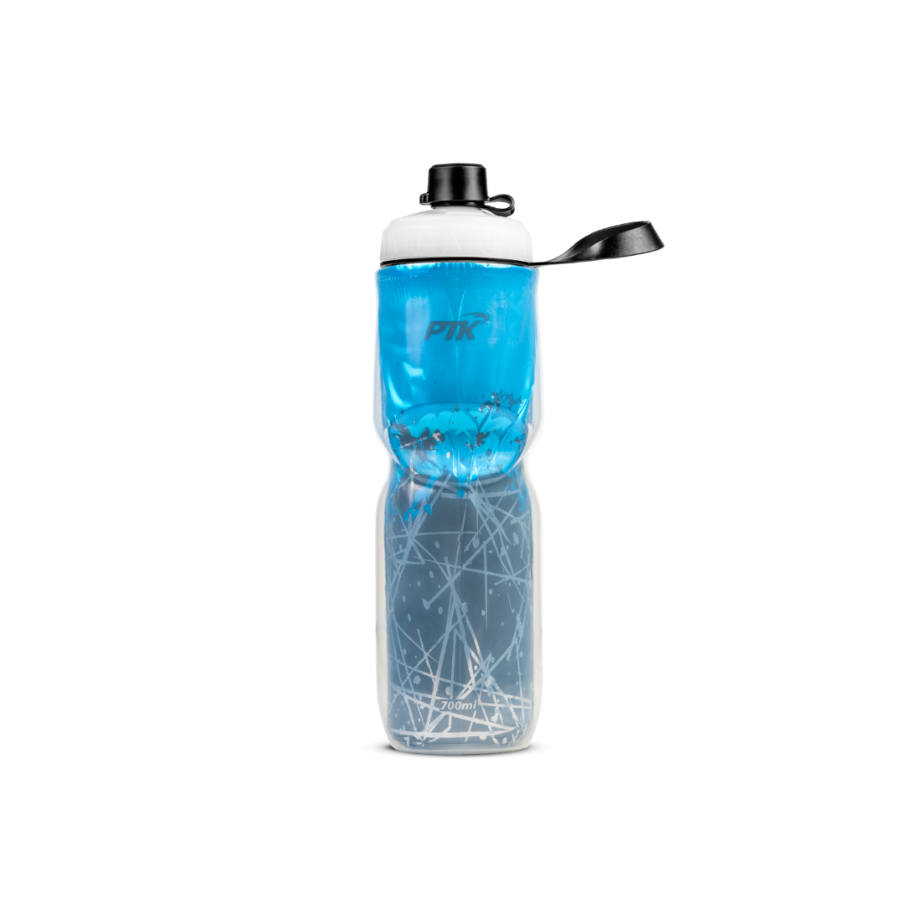 Garrafa Squeeze Térmica 700ml PTK – Isolamento até 3h, Alça de Segurança e Bico Protetor (Ideal para Ciclismo e Academia)