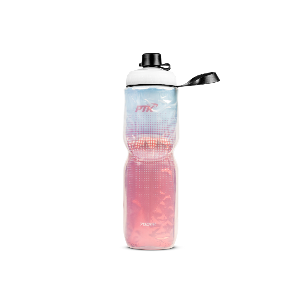 Garrafa Squeeze Térmica 700ml PTK – Isolamento até 3h, Alça de Segurança e Bico Protetor (Ideal para Ciclismo e Academia)