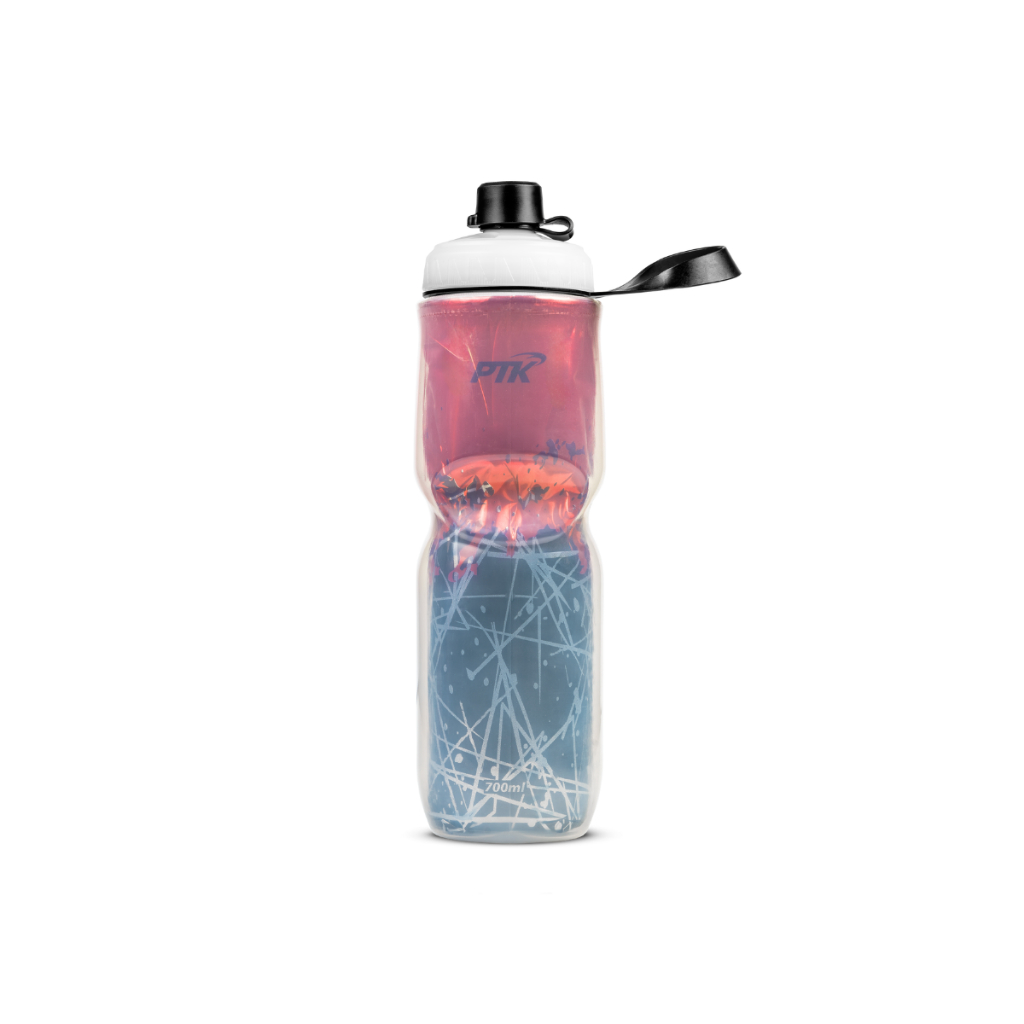 Garrafa Squeeze Térmica 700ml PTK – Isolamento até 3h, Alça de Segurança e Bico Protetor (Ideal para Ciclismo e Academia)