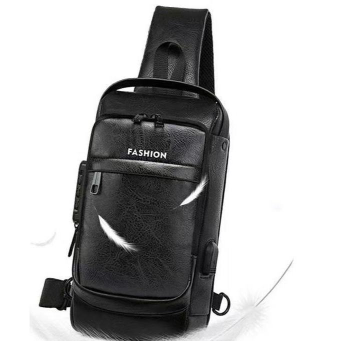 Mochila De Peito Masculina À Prova D'água Com Trava De Código Usb Alta Qualidade - ANA
