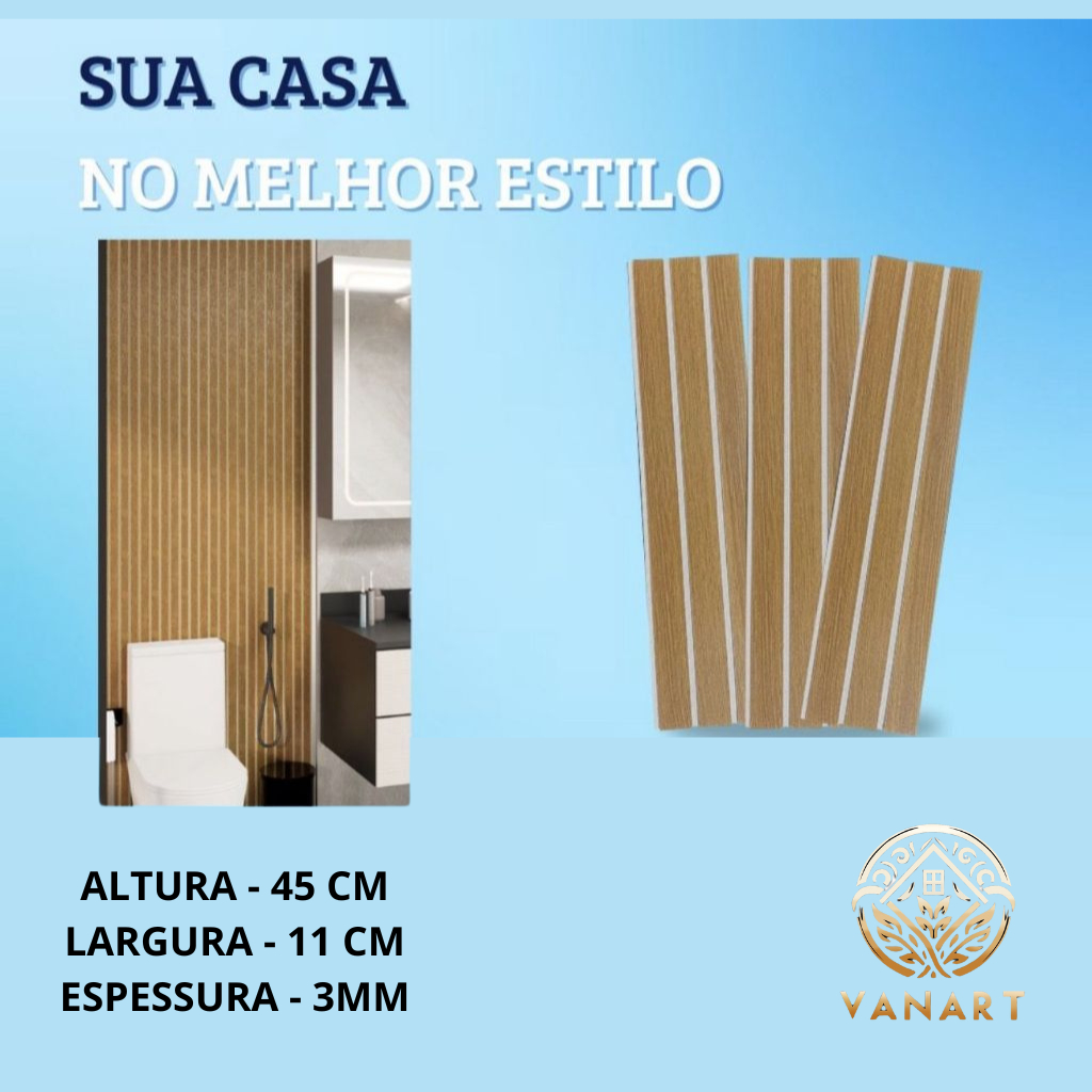 Envio Mesmo Dia Kit Até 100 Revestimento Painel De Parede Ripado Decorativo MDF 45x11