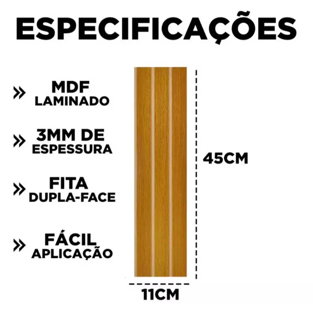 Envio Mesmo Dia Kit Até 100 Revestimento Painel De Parede Ripado Decorativo MDF 45x11