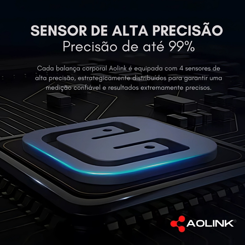 Balança Digital com Bioimpedância até 180kg Aolink A410-B Preta
