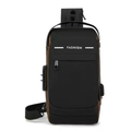 Mochila De Peito Masculina À Prova D'água Com Trava De Código Usb Alta Qualidade - ANA