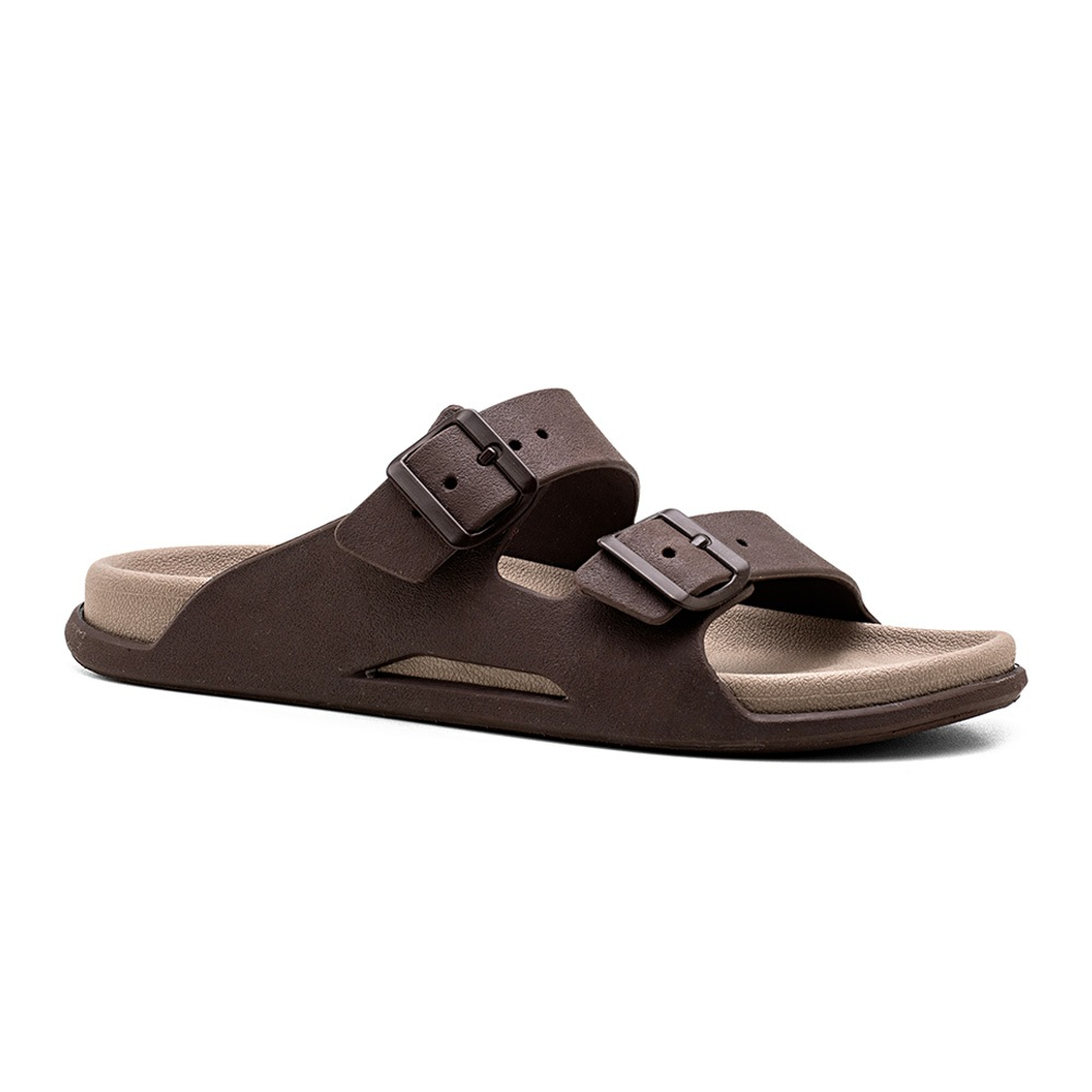 Sandália Papete Masculina Casual Slide Birken Macia Antiderrapante Duas Tiras Fivela