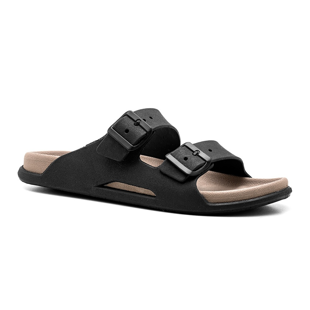 Sandália Papete Masculina Casual Slide Birken Macia Antiderrapante Duas Tiras Fivela