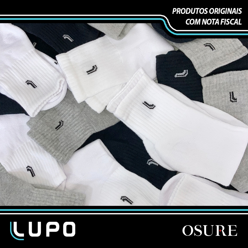 Kit 6 Pares Meias Lupo Cano Médio Alto Longo Masculino Feminina Algodão Original