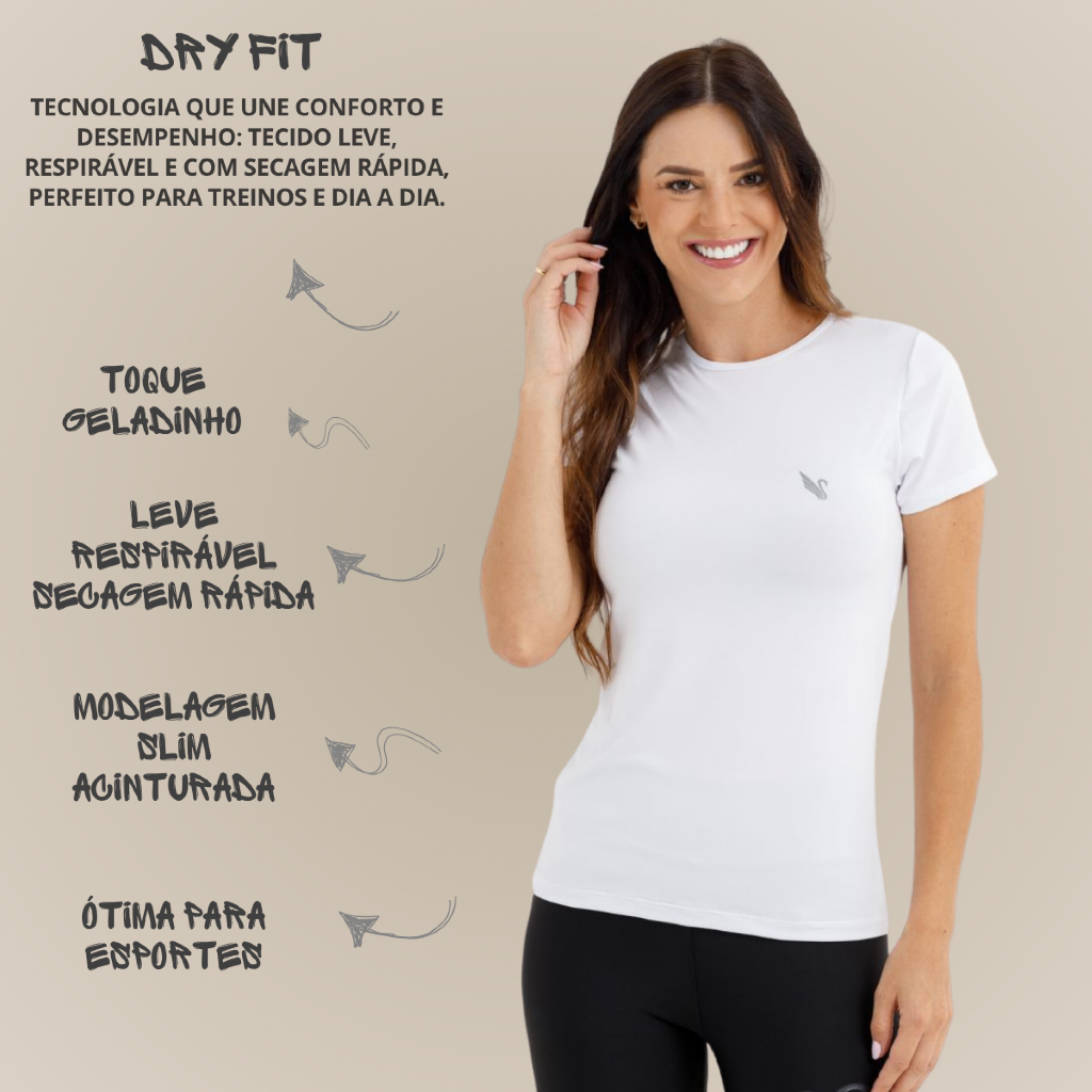 Kit 3 Blusa Feminina Proteção Uv camisas Academia Treino Dry fit P ao G2