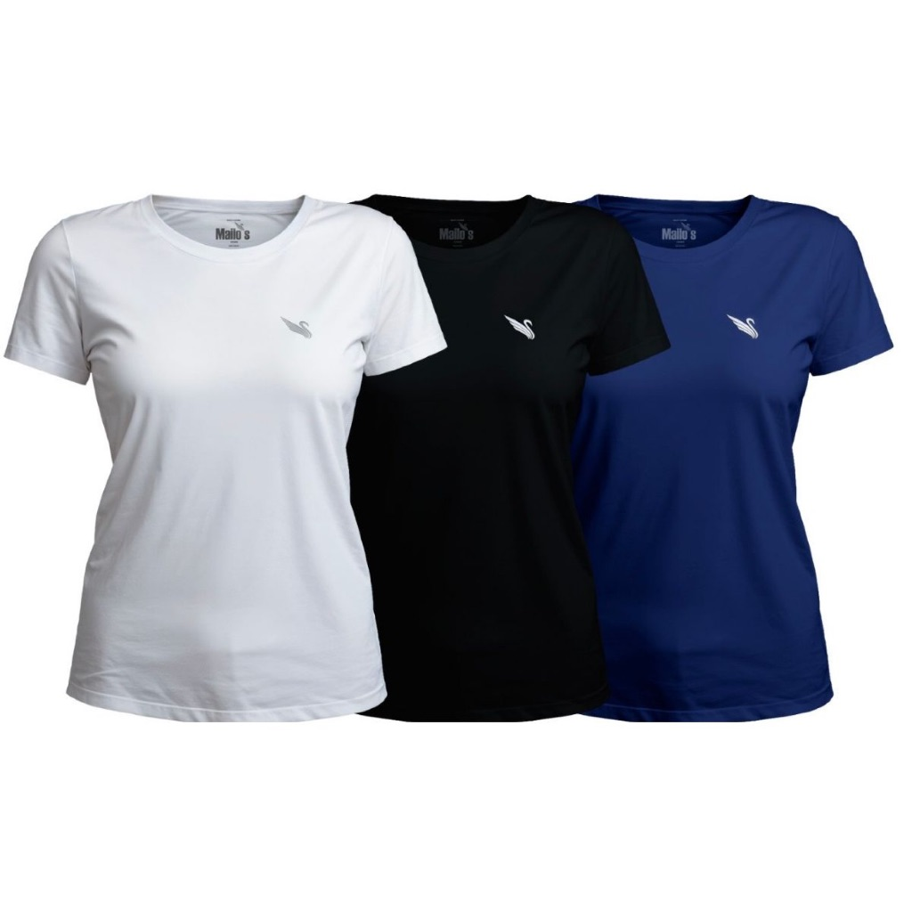 Kit 3 Blusa Feminina Proteção Uv camisas Academia Treino Dry fit P ao G2
