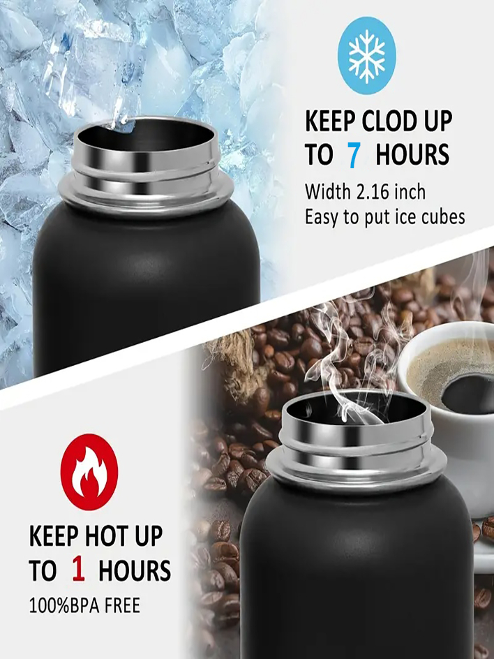 800ml Garrafa Térmica Aço Inoxidável Mantém Quente e Frio