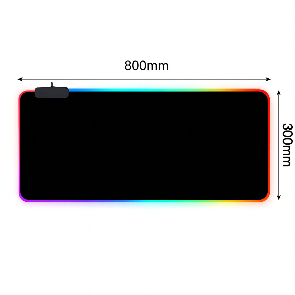 Mouse Pad Gamer Grande Speed Borda Led 7 Cores Mousepad Rgb Impermeável 300mmX800mm