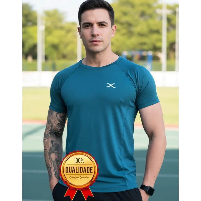 Kit com 3 camisetas de academia, dry fit, tecido com toque geladinho
