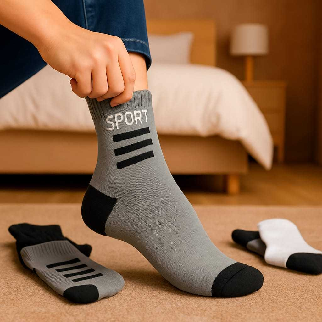 Kit com até 24 Pares de Meia Sport Cano Médio – Conforto, Maciez e Alta Durabilidade