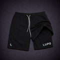 Shorts Masculino LUP0 2 em 1 -DRY Fit com Bolso e Compressão, Ideal para Academia, Corrida, Treino