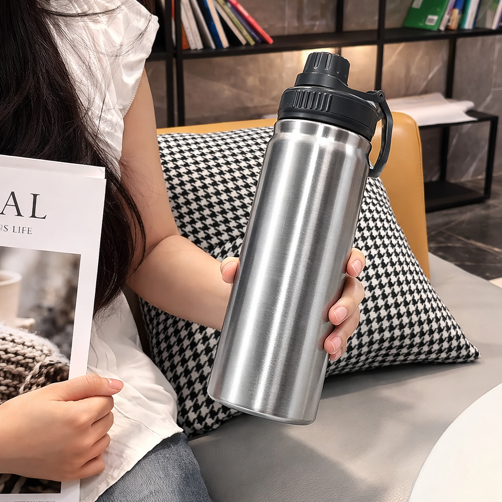 800ml Garrafa Térmica Aço Inoxidável Mantém Quente e Frio