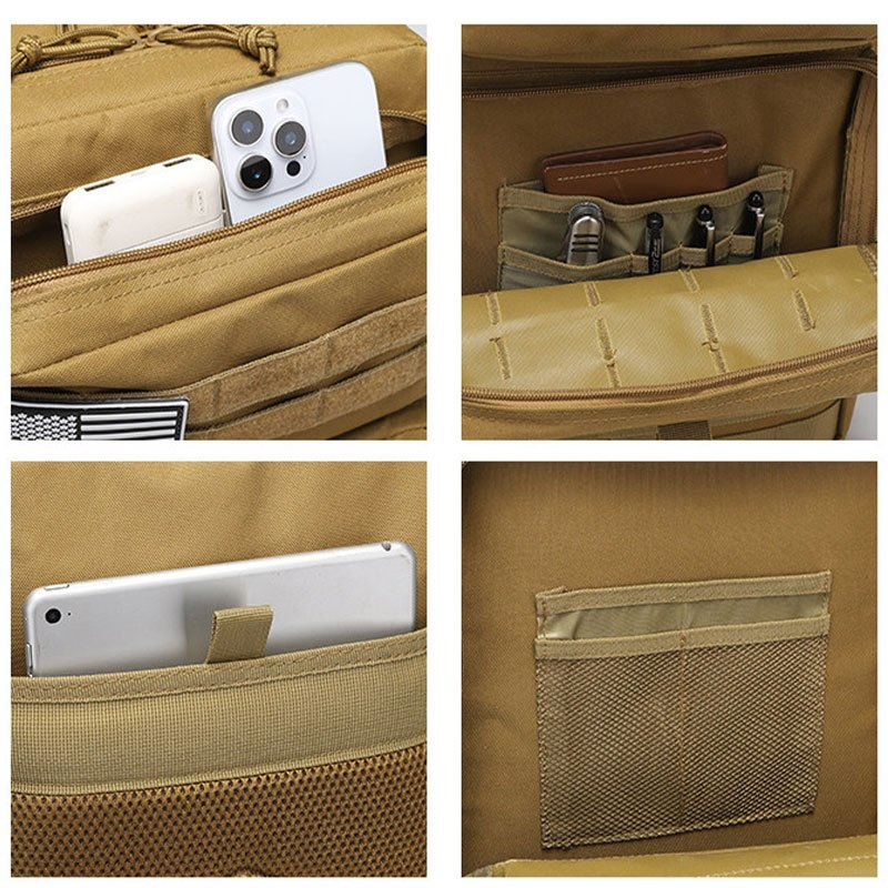 Mochila Militar Tática 50 Litros Grande Impermeável Reforçada com Bandeira Qualidade Premium