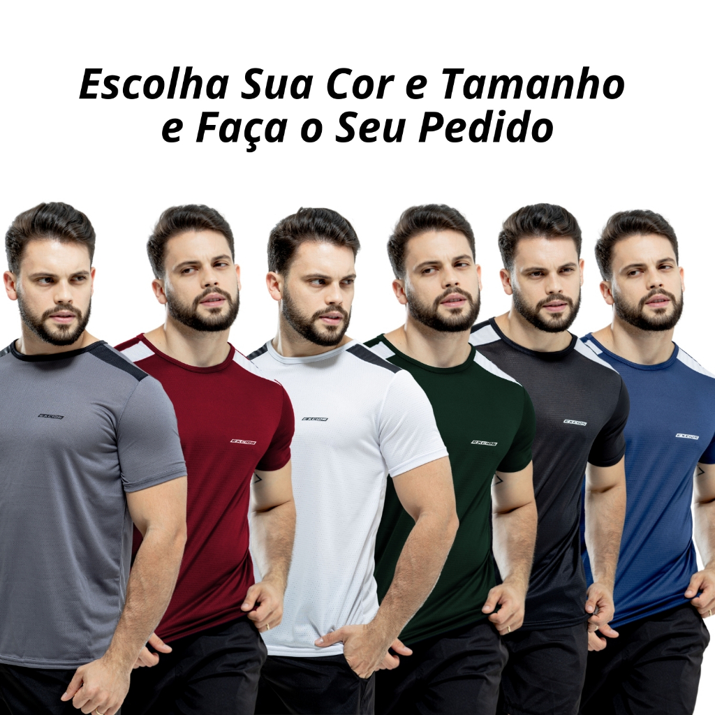Kit 2 Camisas Dry Fit Masculino Academia Tecido Leve Treino e Musculação