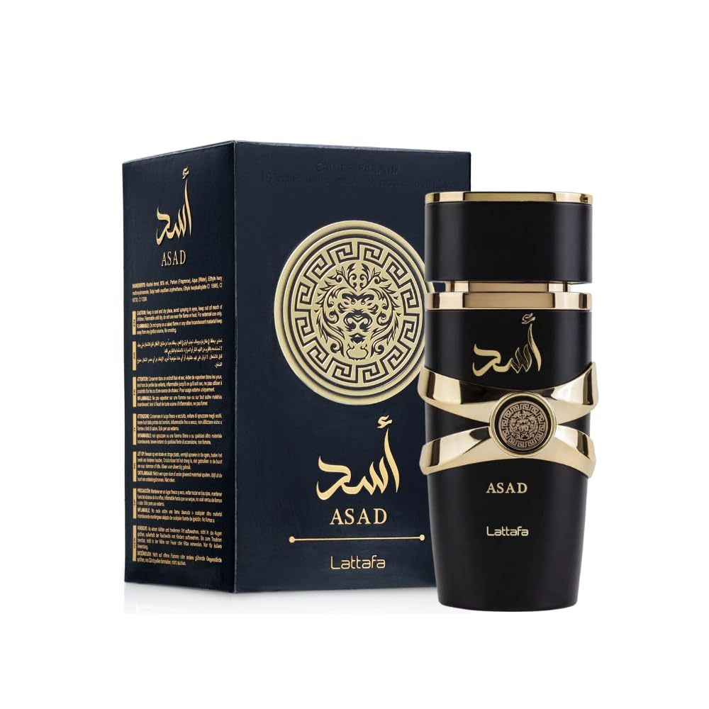 Asad Lattafa Perfume Masculino Importado Power and Elegance Eau de Parfum 100ml de Luxo