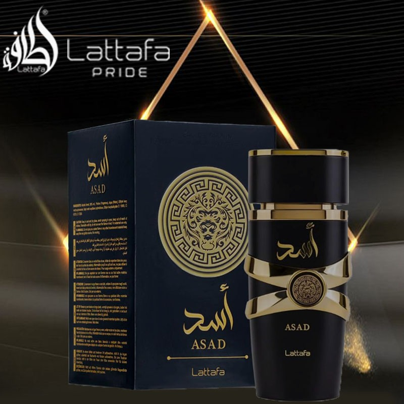 Asad Lattafa Perfume Masculino Importado Power and Elegance Eau de Parfum 100ml de Luxo