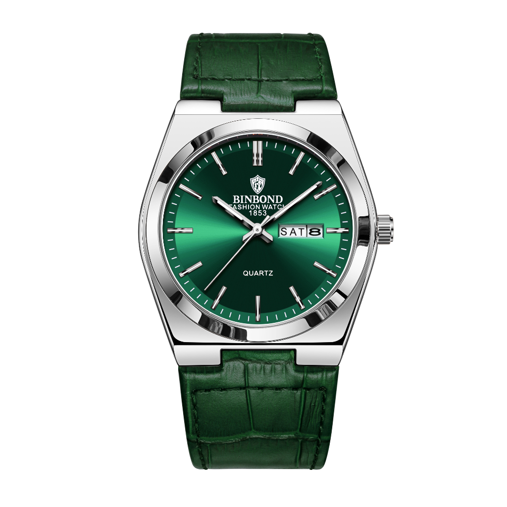 Binbang BINBOND B102 Moda Nova Fivela De Aço Inoxidável Relógio Masculino Casual De Quartzo Calendário Fino