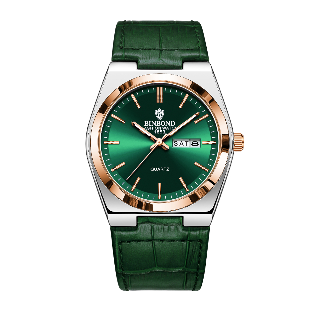 Binbang BINBOND B102 Moda Nova Fivela De Aço Inoxidável Relógio Masculino Casual De Quartzo Calendário Fino