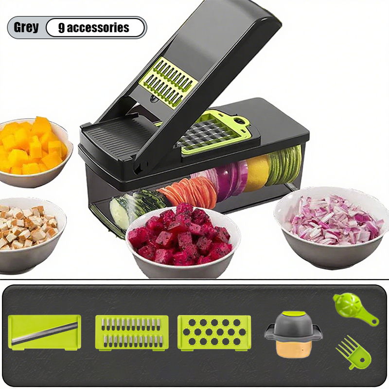 Fatiador de cozinha multifuncional profissional em aço inoxidável 16 em 1 fatiador de vegetais/frutas/legumes