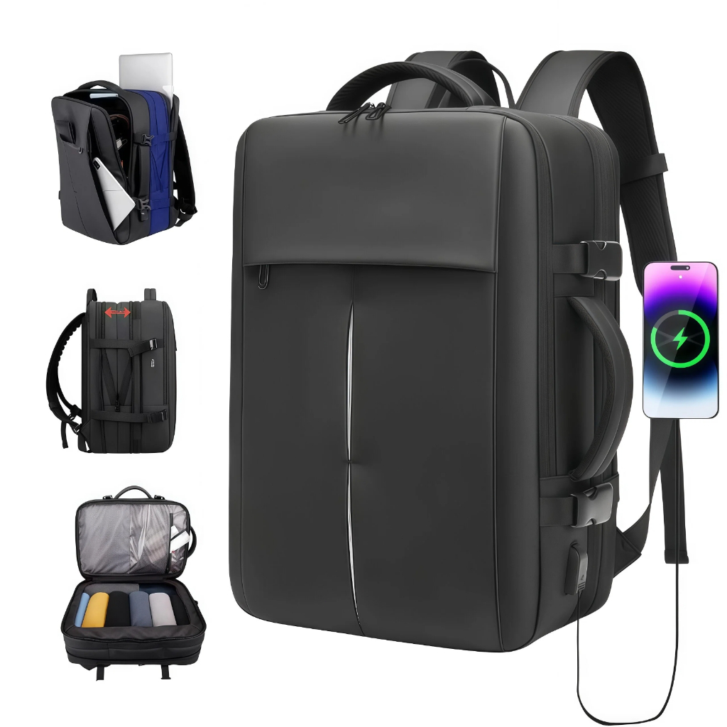 Mochila Para Laptop Reforçada Expansível À Prova D'água Homens E Mulheres