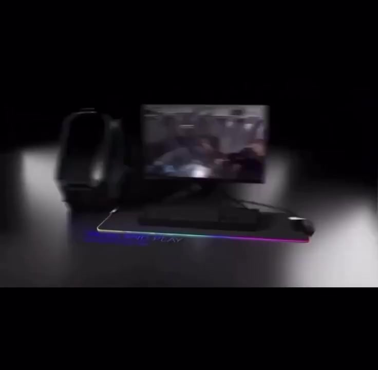 Mouse Pad Gamer Grande Speed Borda Led 7 Cores Mousepad Rgb Impermeável 300mmX800mm