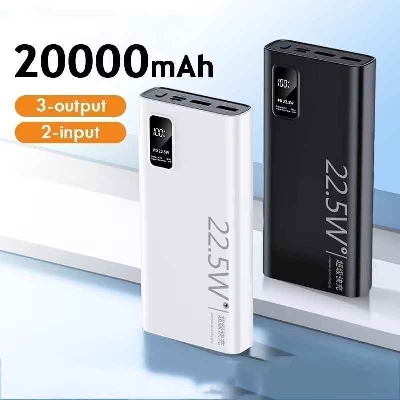 Carregador Portátil 20000mah Grande Capacidade Power Bank Usb c 22.5w Rápido Portátil Bateria