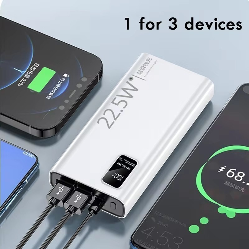 Carregador Portátil 20000mah Grande Capacidade Power Bank Usb c 22.5w Rápido Portátil Bateria