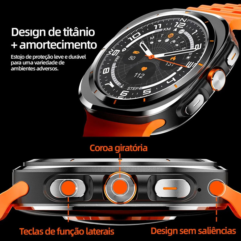 Relógio Inteligente Smartwatch SU01 Série 11 Tela AMOLED 1.43" Memória 1GB Resistência 5ATM GPS Bateria Longa