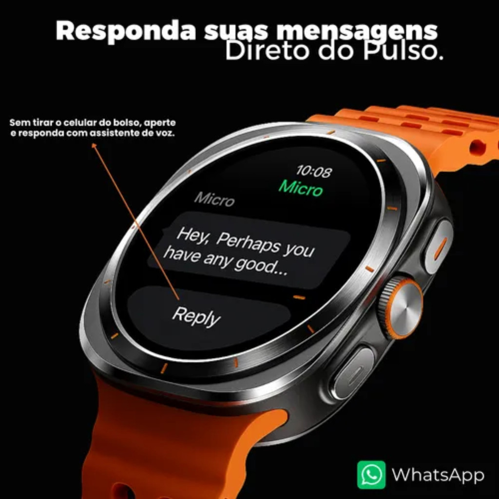 Relógio Inteligente Smartwatch SU01 Série 11 Tela AMOLED 1.43" Memória 1GB Resistência 5ATM GPS Bateria Longa