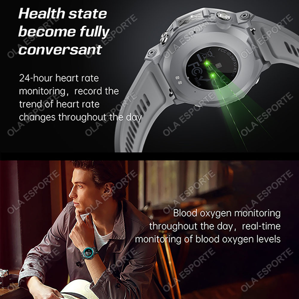 T-Rex 3 GPS Relógio Inteligente 5ATM IP69K À Prova Dip69 Água Rastreador Altímetro Chamada Militar Esporte Smartwatch Ma