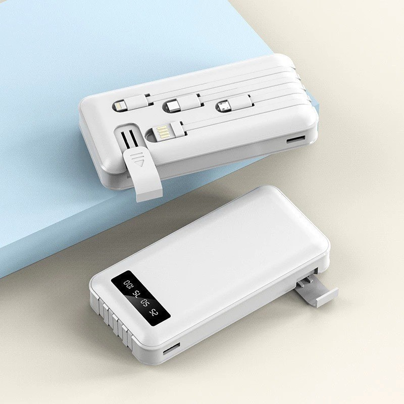 Carregador Power Bank Portátil 20000mah Universal Saida 4 Cabos