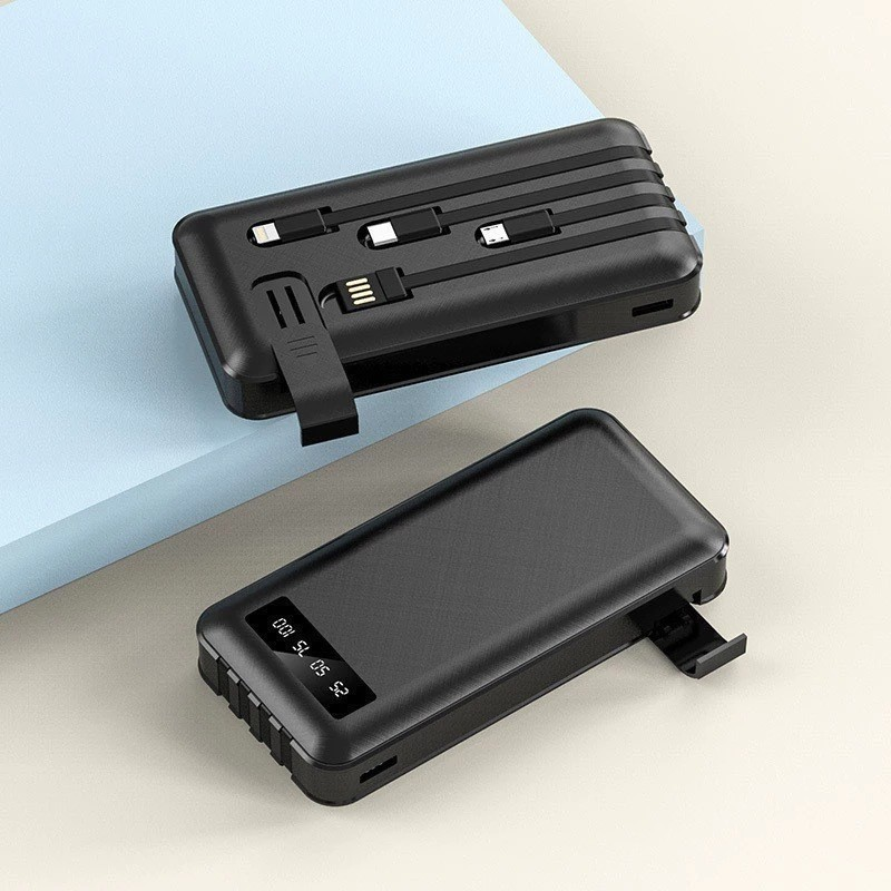 Carregador Power Bank Portátil 20000mah Universal Saida 4 Cabos