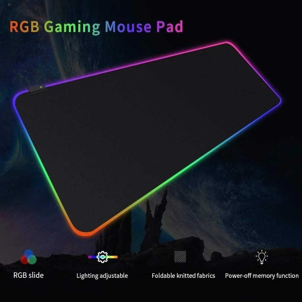 Mouse Pad Gamer Grande Speed Borda Led 7 Cores Mousepad Rgb Impermeável 300mmX800mm