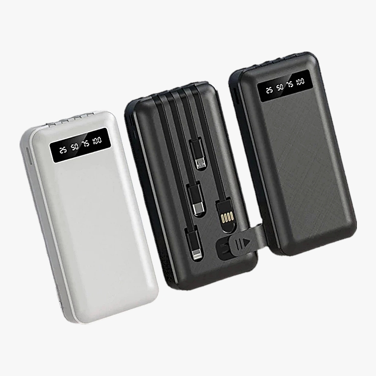 Carregador Power Bank Portátil 20000mah Universal Saida 4 Cabos